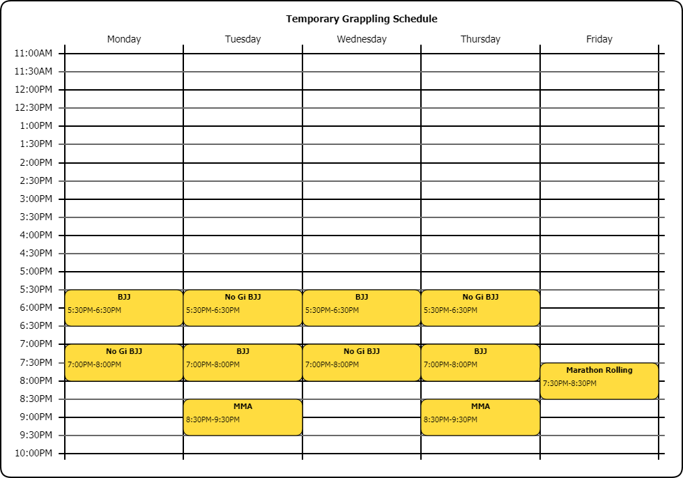 Timetable | Kingdom MMA and Fitness